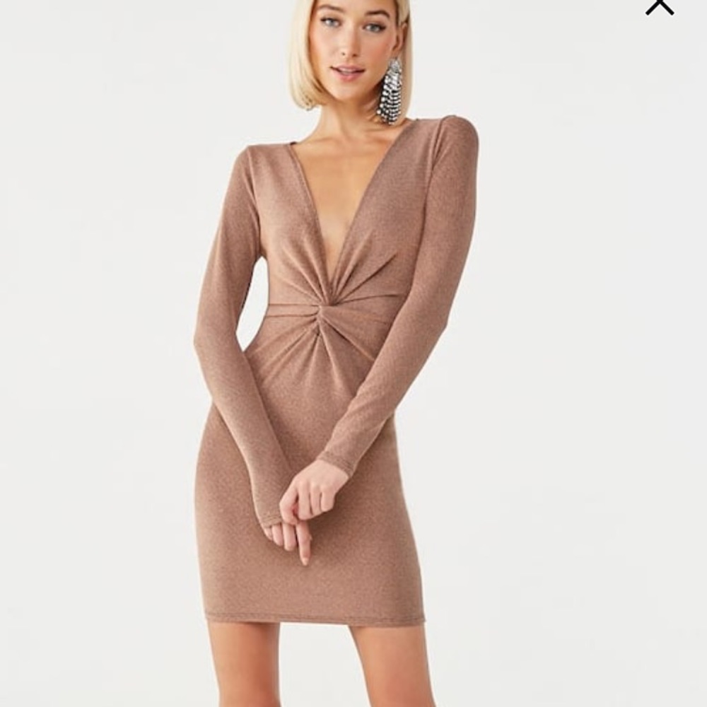 Beautiful Twist Front Glitter Dress